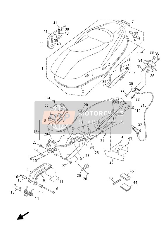 Yamaha YP125RA 2013 Siège pour un 2013 Yamaha YP125RA